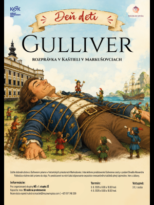 Gulliver | Rozprávka v kaštieli 2026 (autor grafiky Ing. Vladimír Krempaský)
